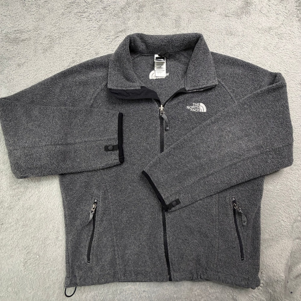 The North Face Womens Polartec Fleece Jacket Gray Full Zip Size Large EUC!